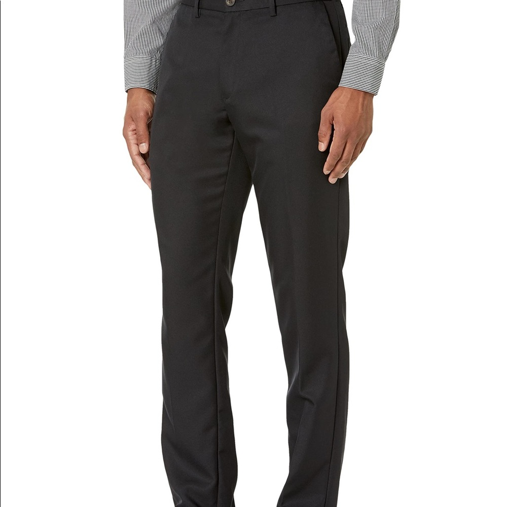 Amazon Essentials Men's Slim-Fit Flat-Front Dress Pant Polyester Black 29W X 34L